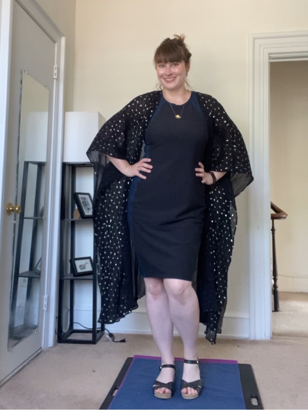 Athleta sheath dress black and navy size L